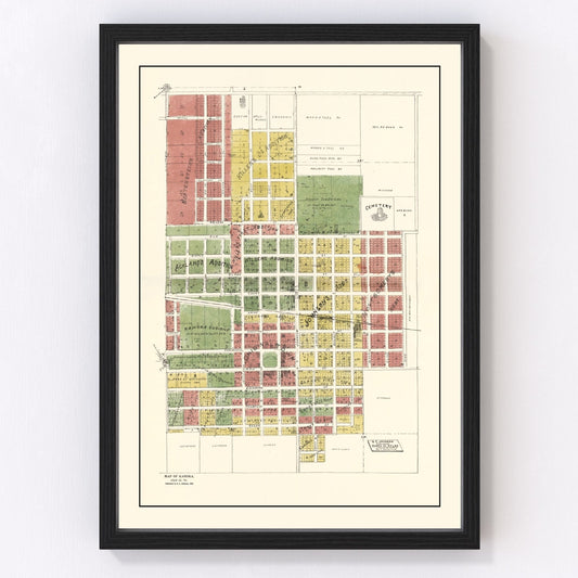 Vintage map of Kahoka, Missouri, 1896