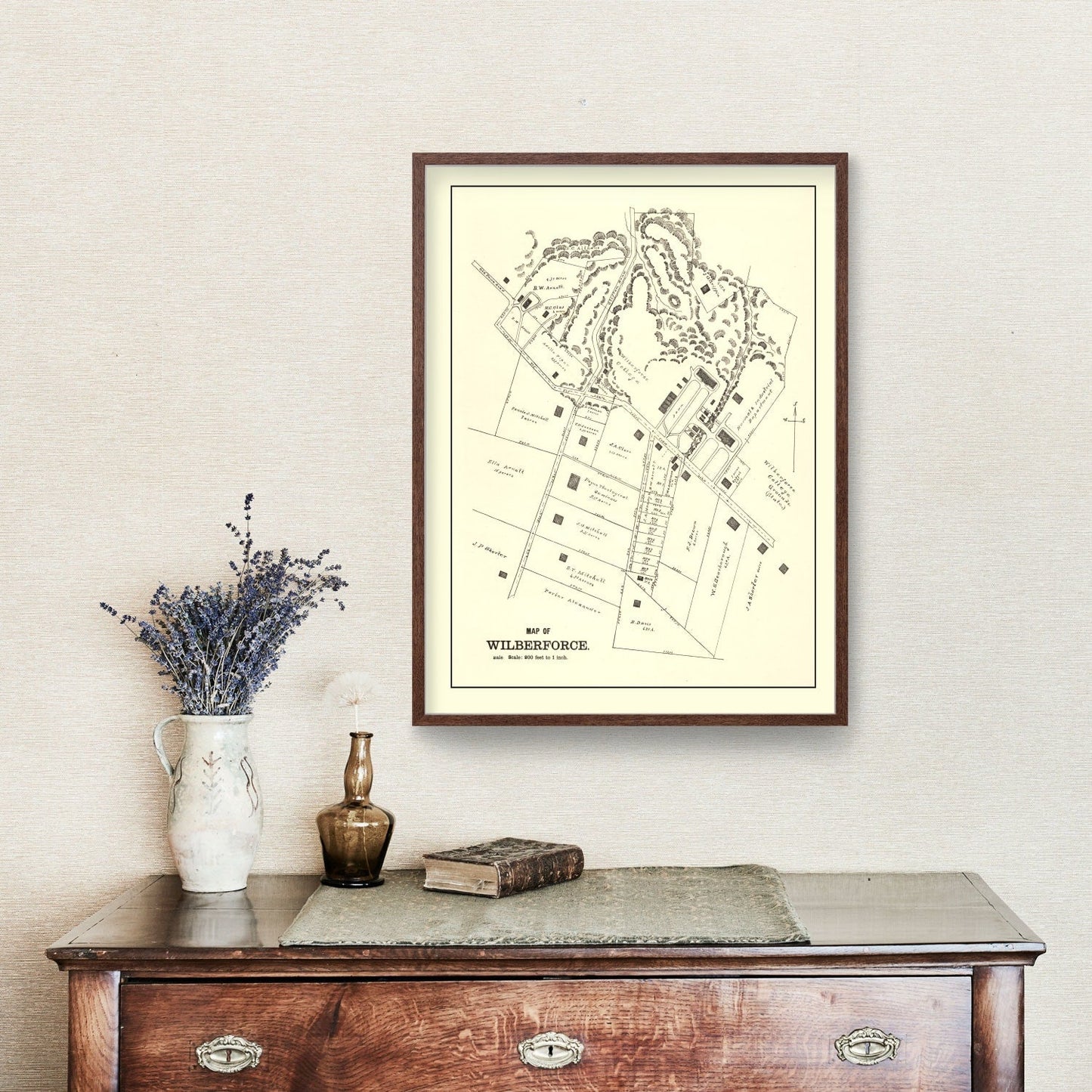 Vintage Map of Wilberforce, Ohio, 1896