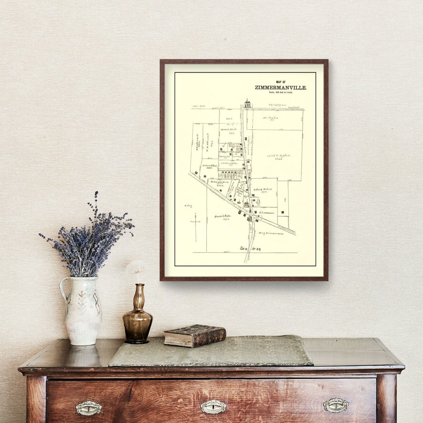 Vintage Map of Zimmermanville, Ohio, 1896