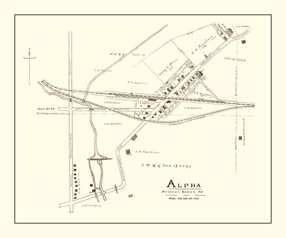 Vintage Map of Alpha, Ohio, 1896