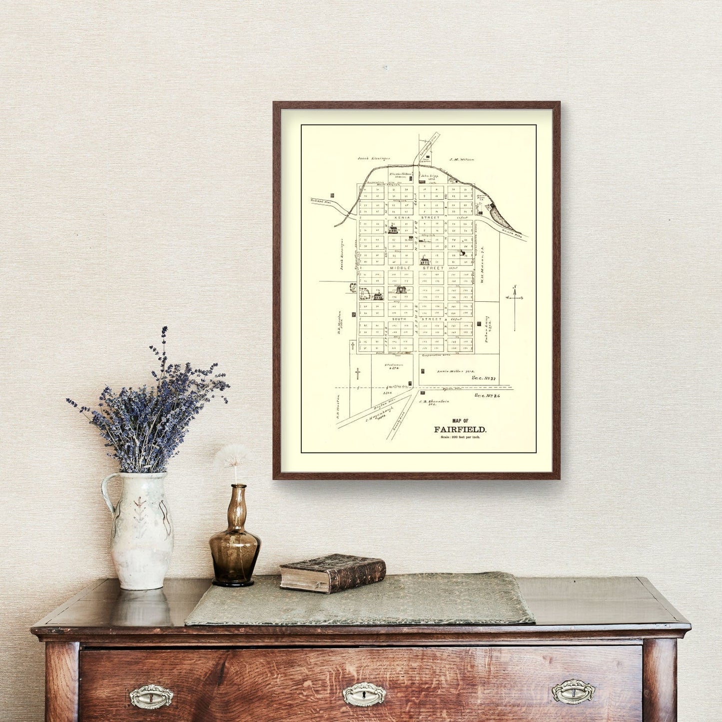 Vintage Map of Fairfield, Ohio, 1896