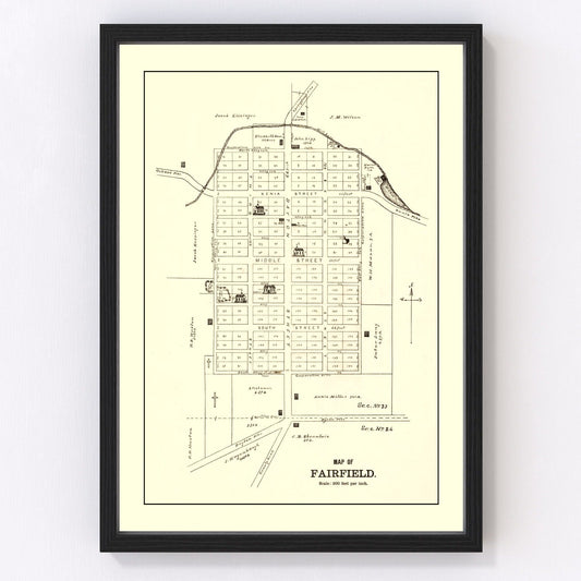 Vintage map of Fairfield, Ohio, 1896