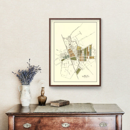 Vintage Map of Cedarville, Ohio, 1896