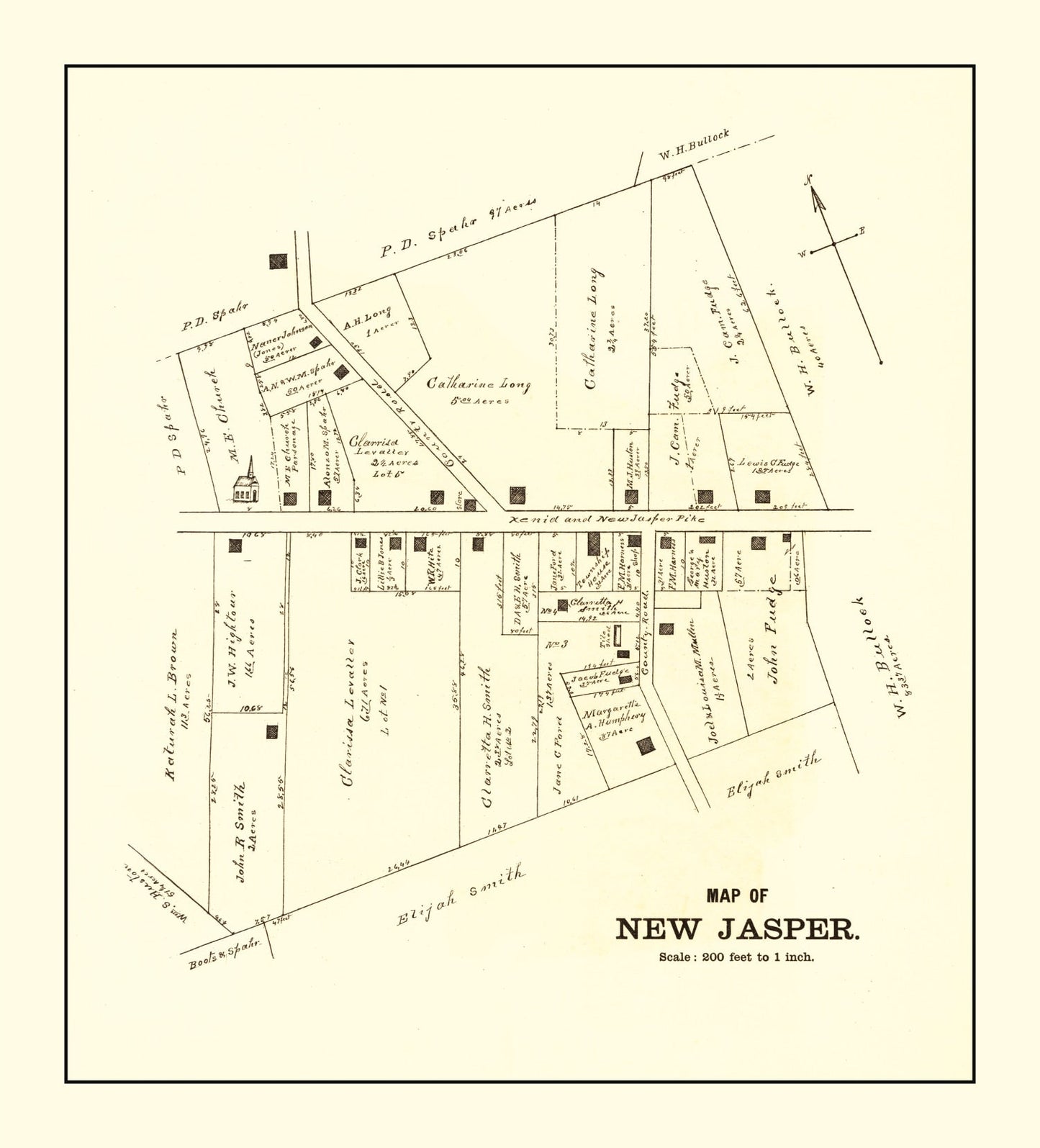 Vintage Map of New Jasper, Ohio, 1896