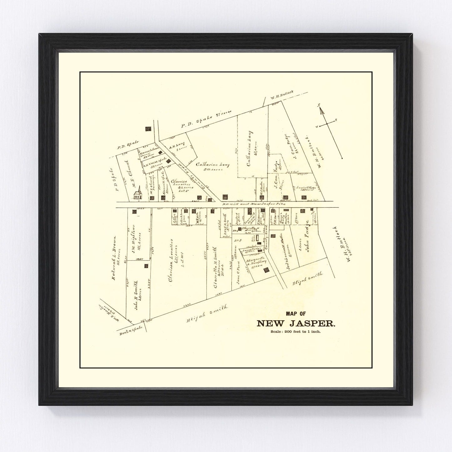 Vintage map of New Jasper, Ohio, 1896