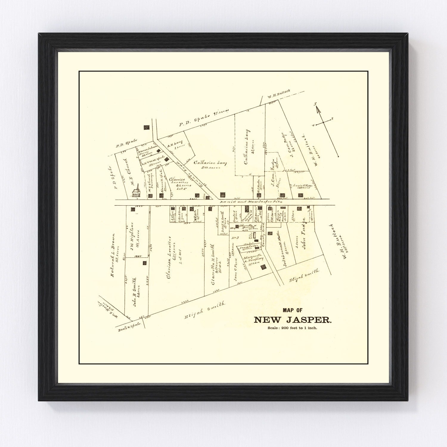 Vintage map of New Jasper, Ohio, 1896