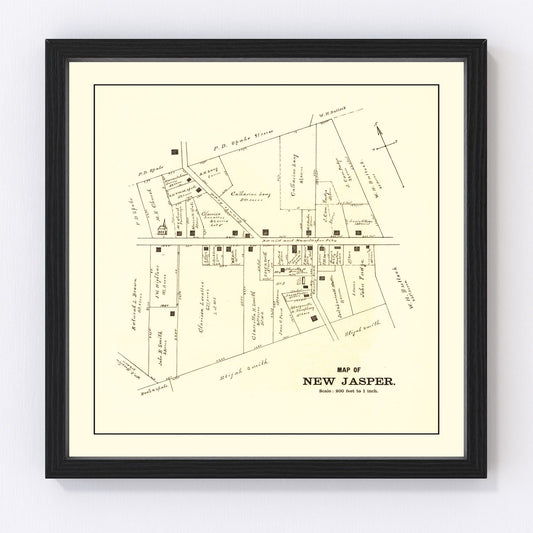 Vintage map of New Jasper, Ohio, 1896