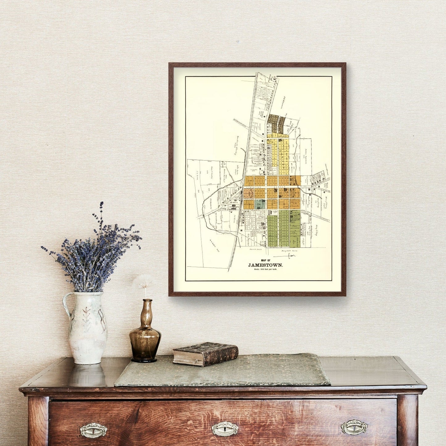 Vintage Map of Jamestown, Greene County, Ohio, 1896