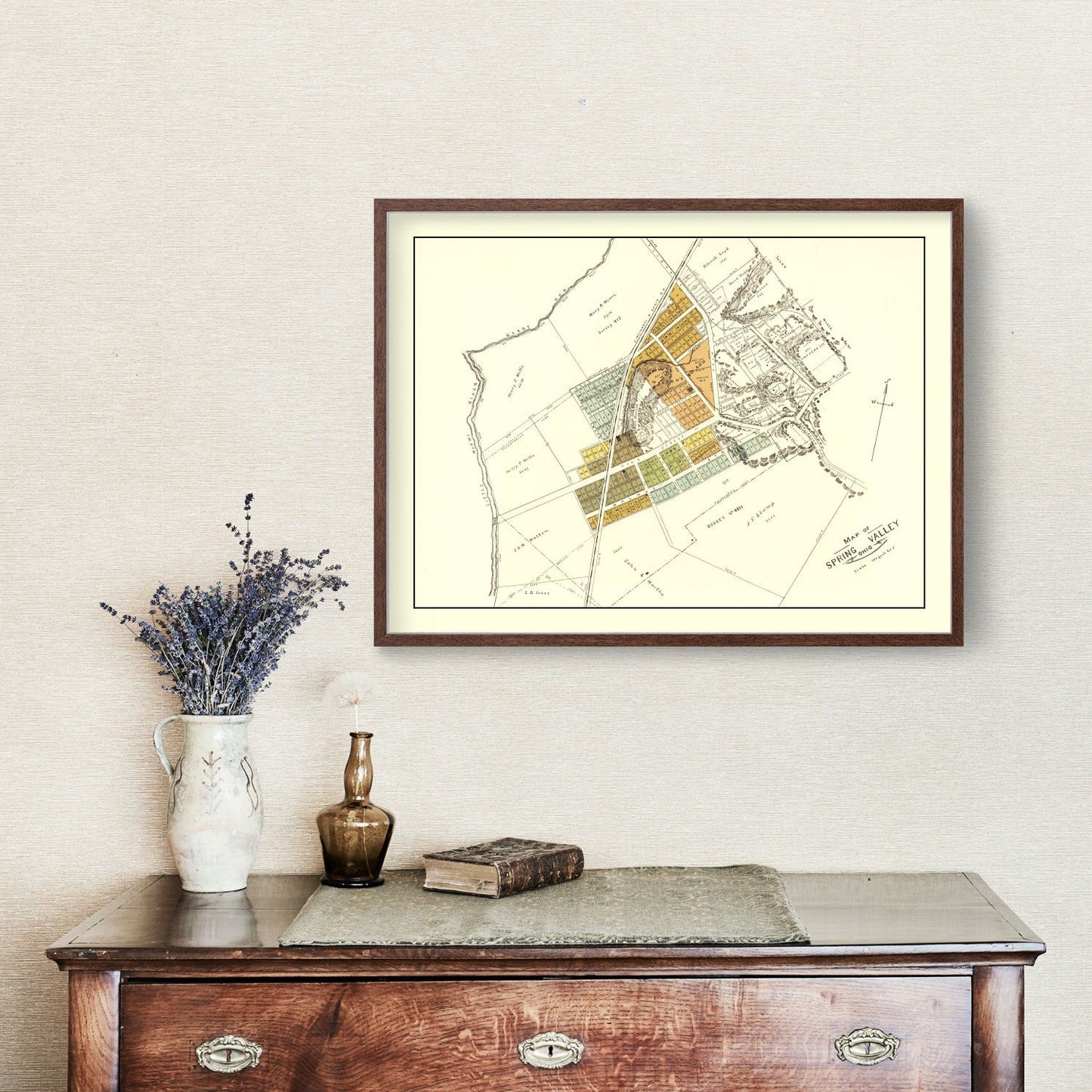 Vintage Map of Spring Valley, Ohio, 1896