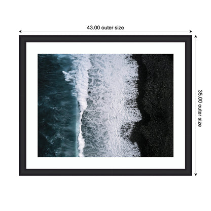 Framed Art Ocean Waves on the Black Beach in Iceland by Michael Schauer