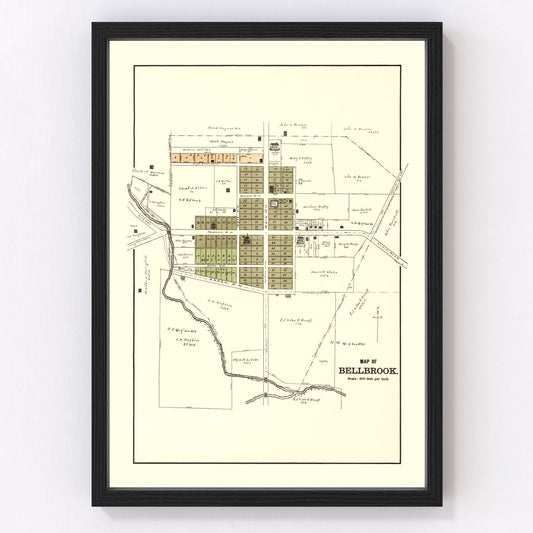 Vintage map of Bellbrook, Ohio, 1896