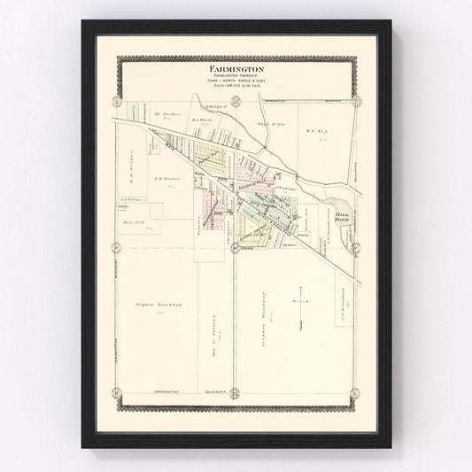 Vintage map of Farmington, Michigan, 1896