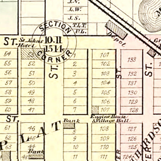 Vintage Map of Rochester, Michigan, 1896