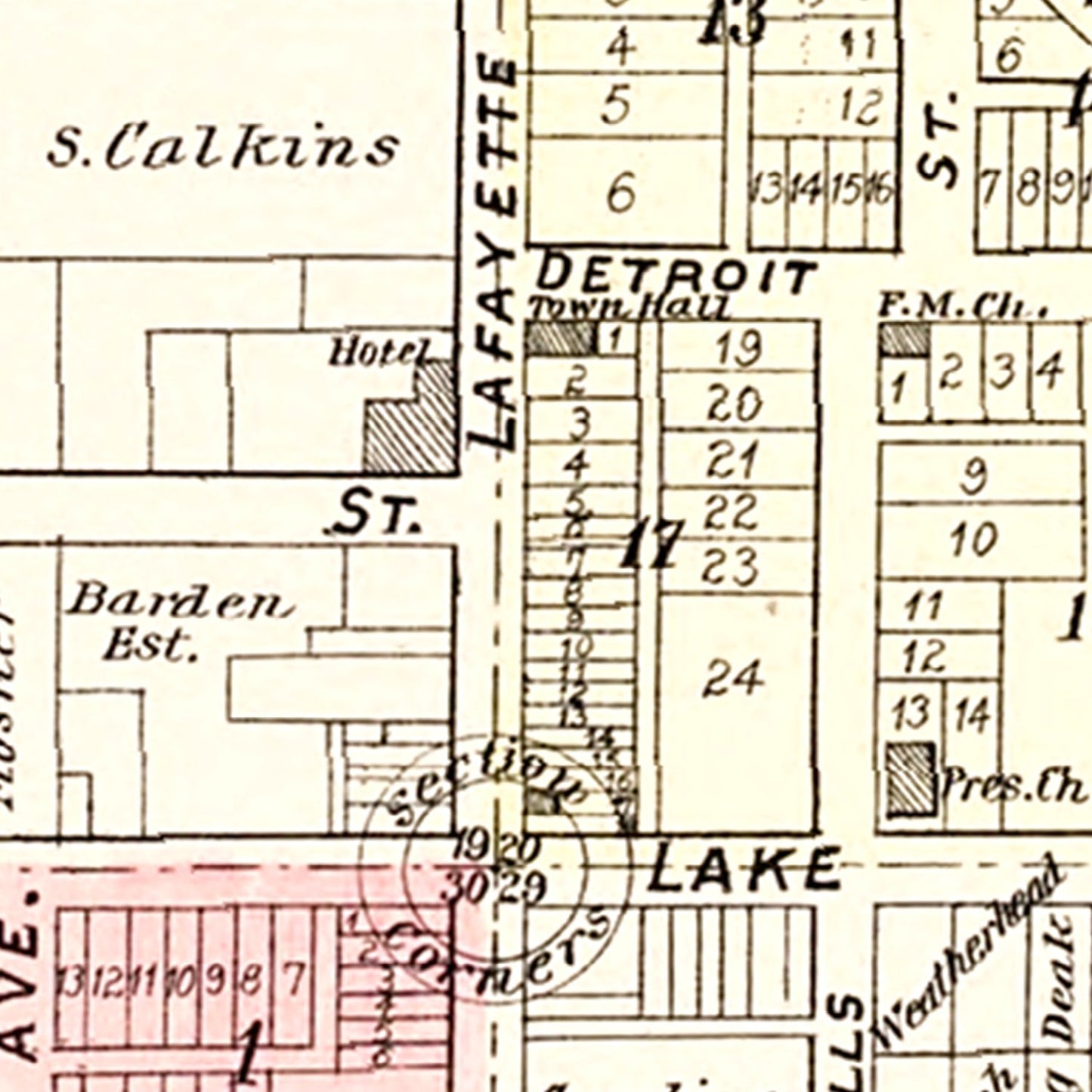 Vintage Map of South Lyon, Michigan, 1896