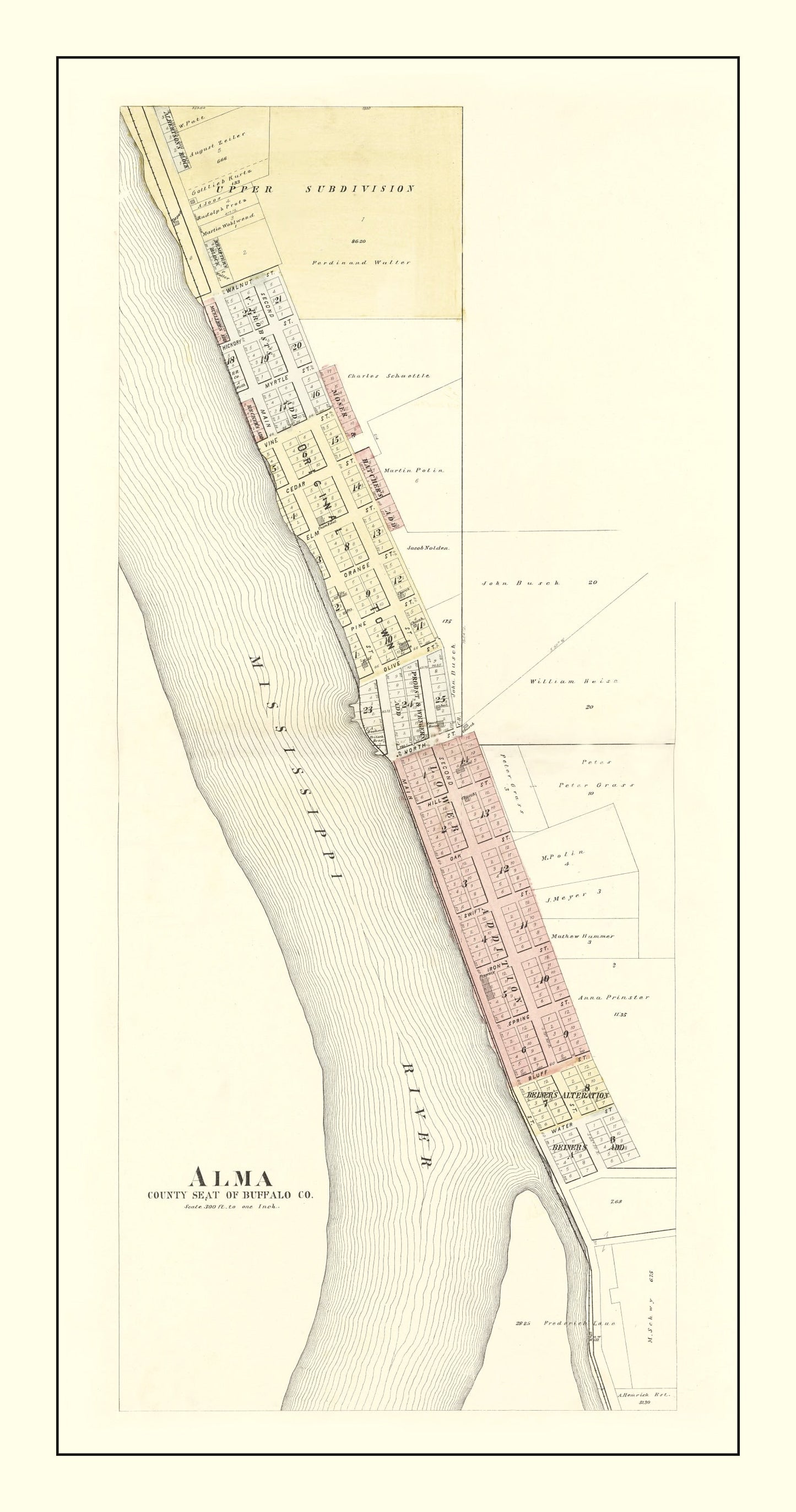 Vintage Map of Alma, Wisconsin, 1896