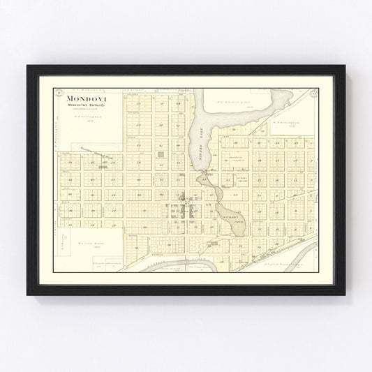 Vintage map of Mondovi, Wisconsin, 1896