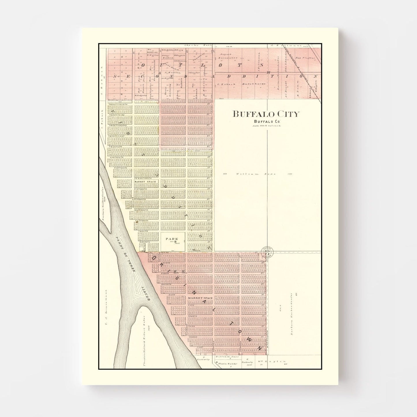 Vintage Map of Buffalo, Wisconsin, 1896