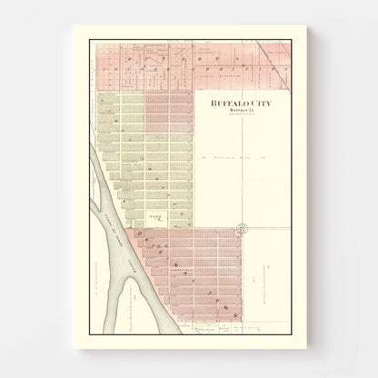 Vintage Map of Buffalo, Wisconsin, 1896