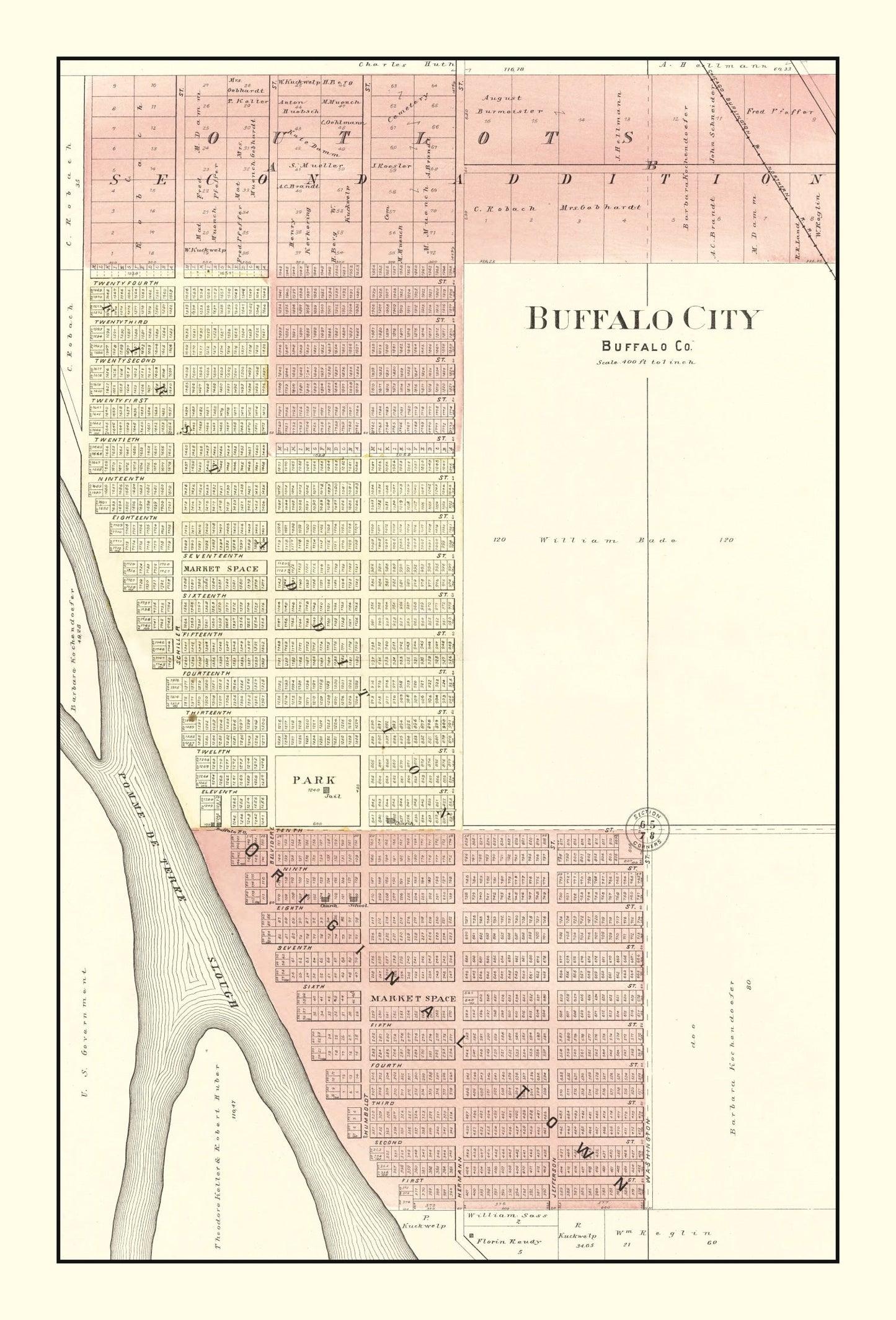 Vintage Map of Buffalo, Wisconsin, 1896