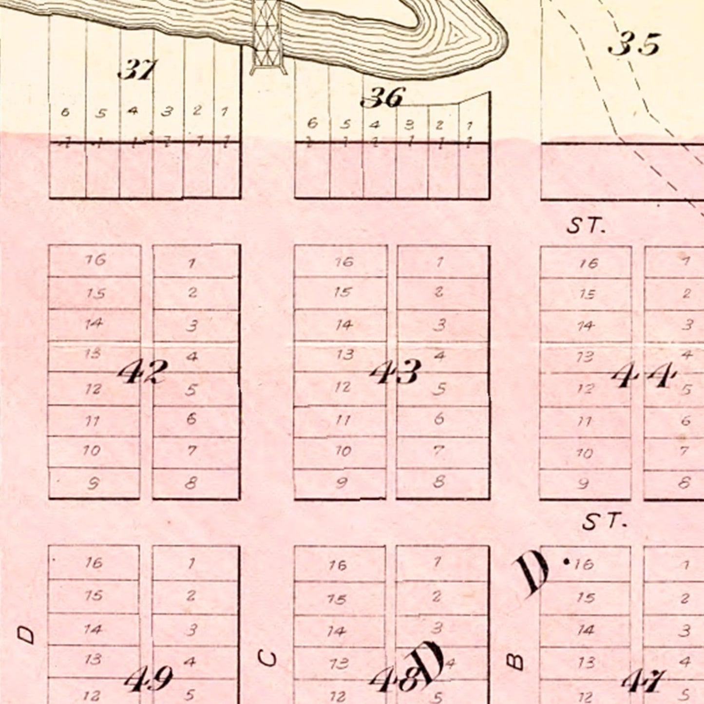 Vintage Map of Lanesboro, Minnesota, 1896