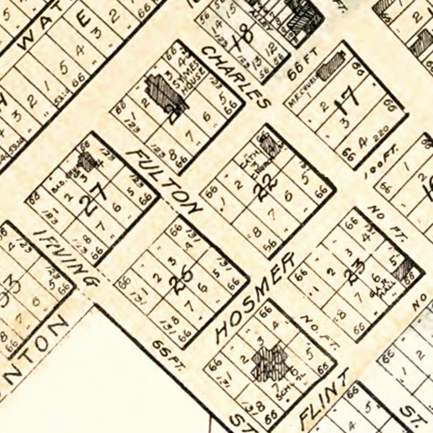 Vintage Map of Saint Charles, Michigan, 1896