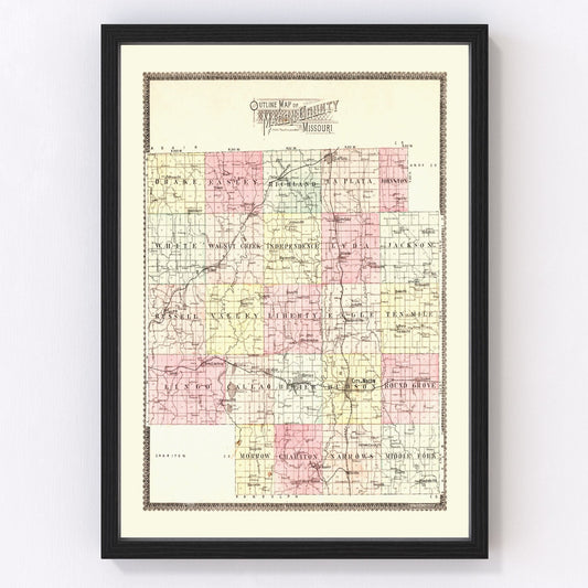 Vintage map of Macon County, Missouri, 1897