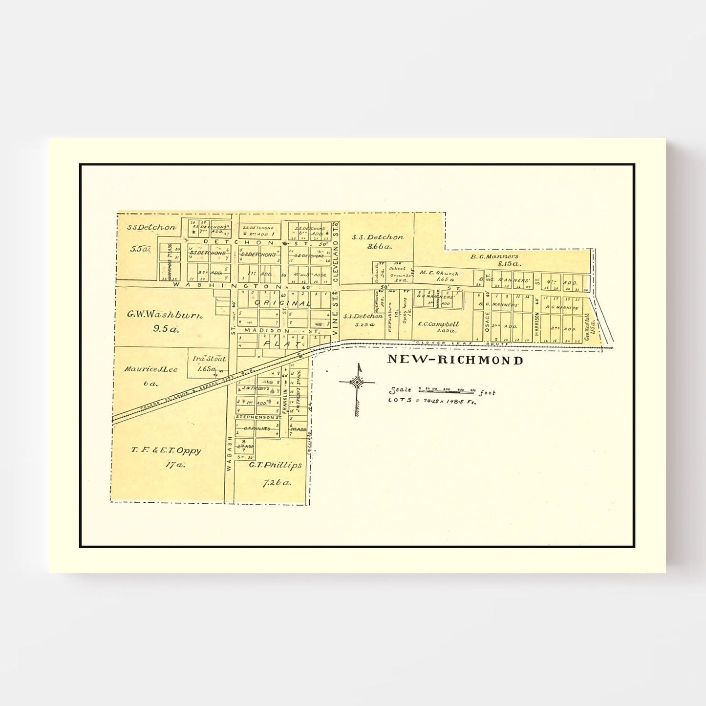 Vintage Map of New Richmond, Indiana, 1898
