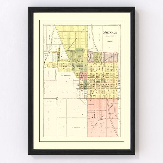 vintage map of Savannah, Missouri, 1898