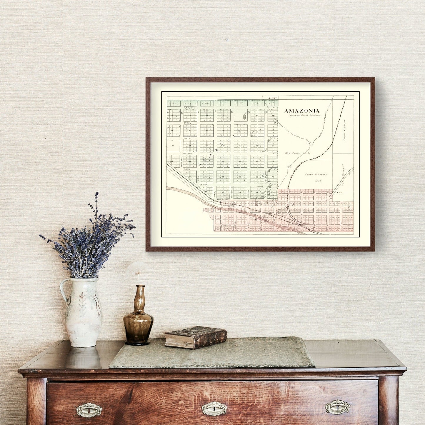 Vintage Map of Amazonia, Missouri, 1898