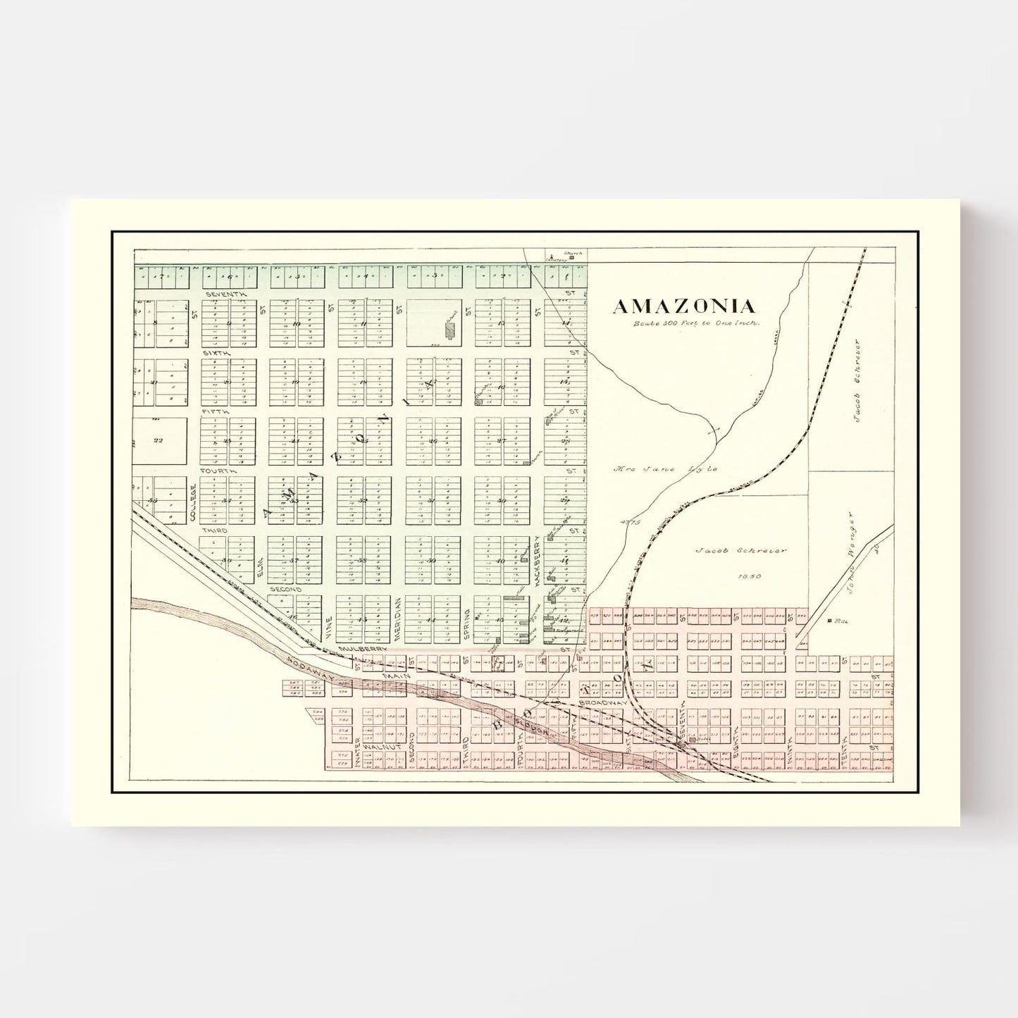 Vintage Map of Amazonia, Missouri, 1898