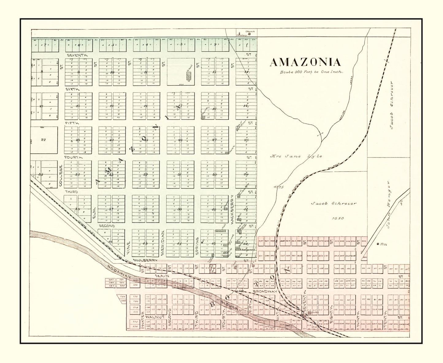 Vintage Map of Amazonia, Missouri, 1898