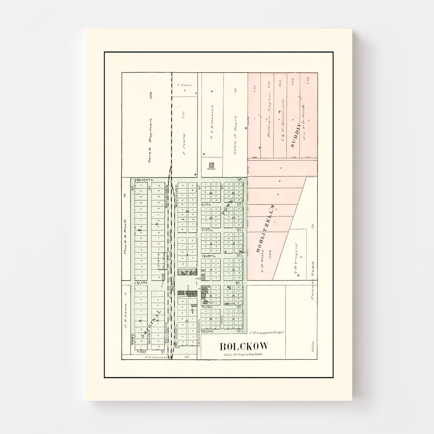 Vintage Map of Bolckow, Missouri, 1898
