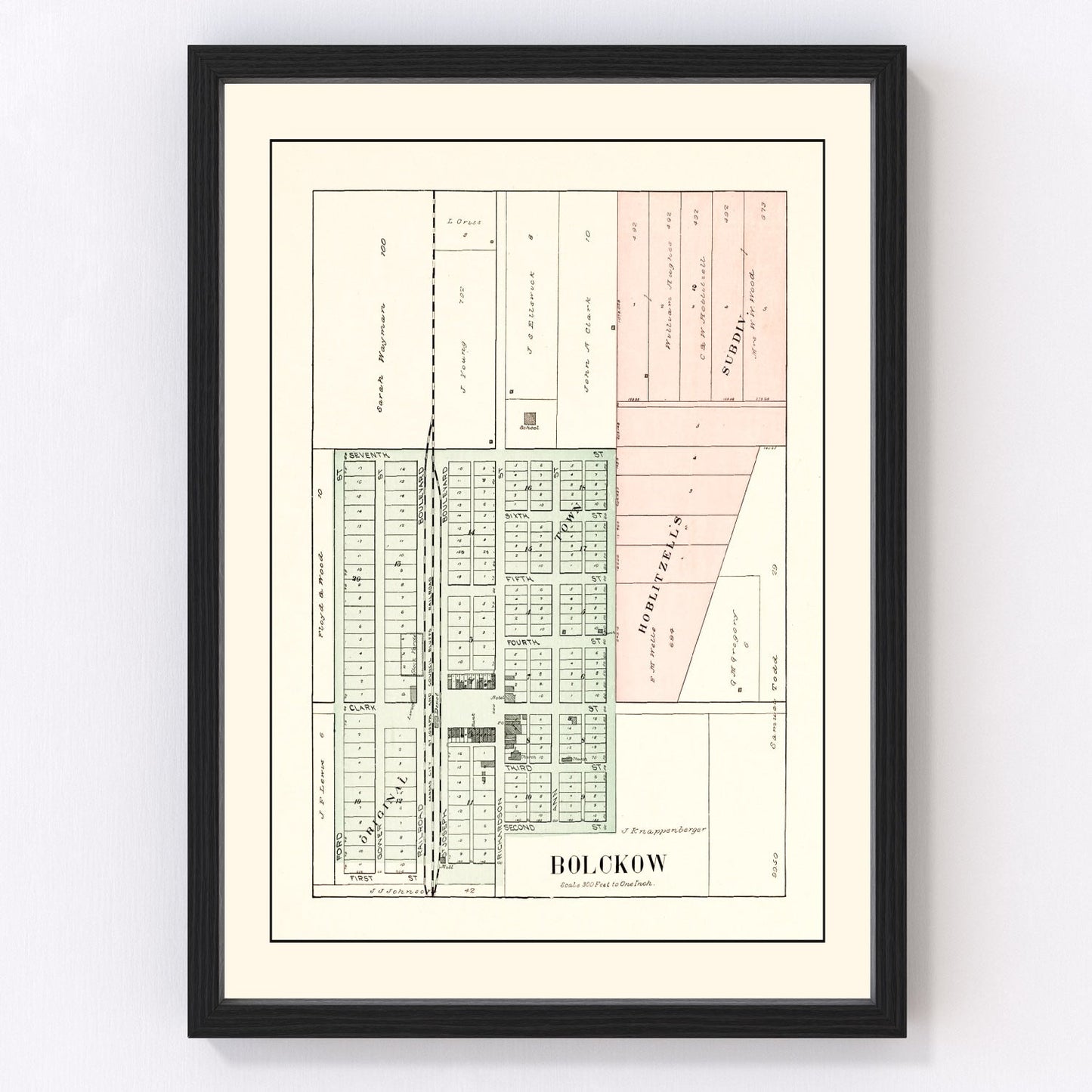 vintage map of Bolckow, Missouri, 1898