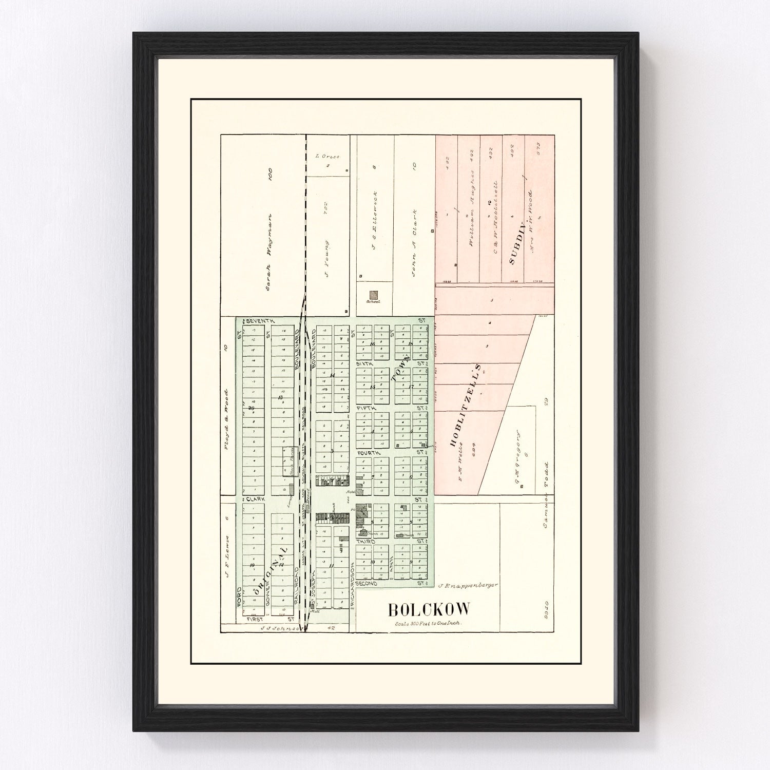 vintage map of Bolckow, Missouri, 1898