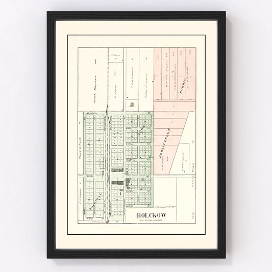 vintage map of Bolckow, Missouri, 1898