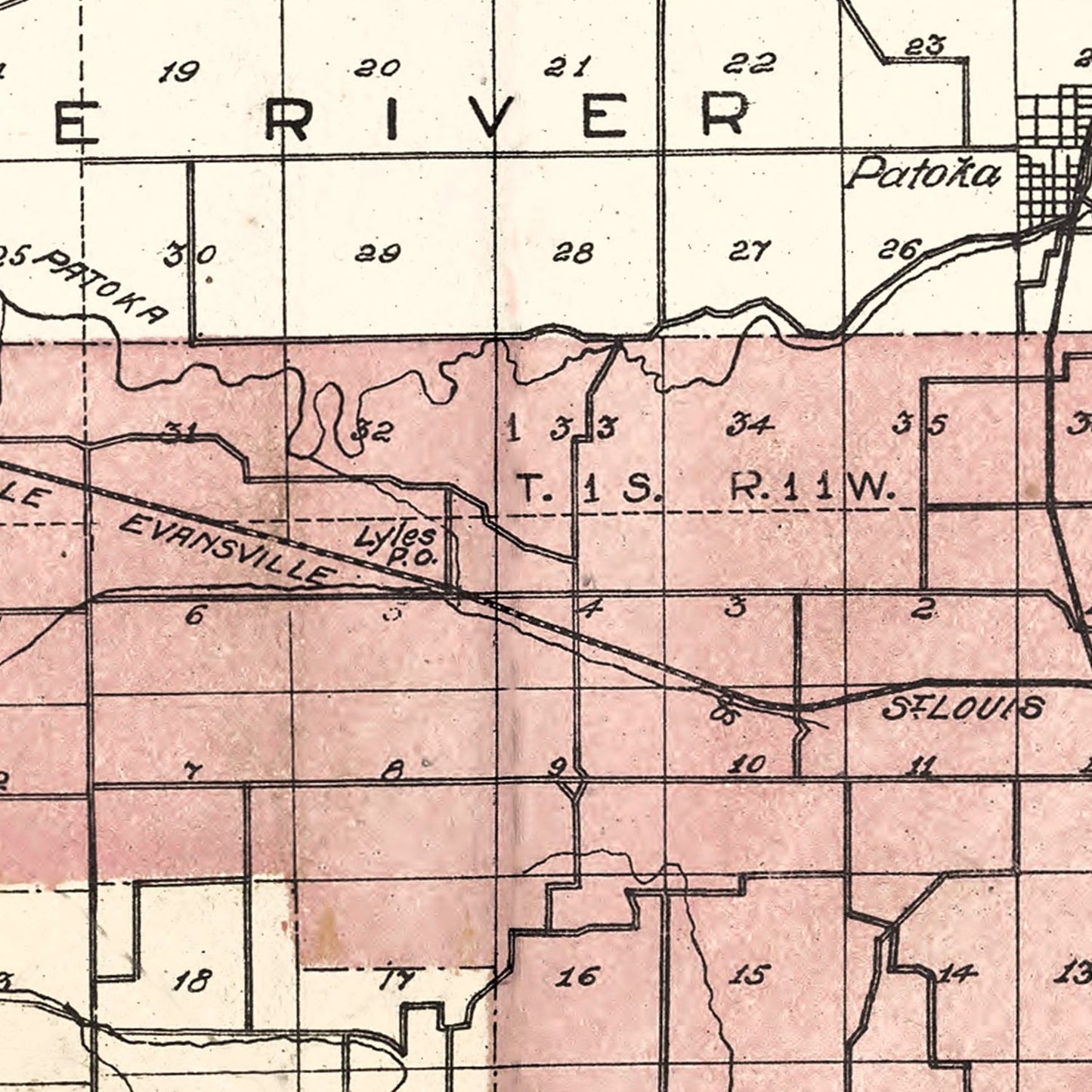Vintage Map of Gibson County, Indiana, 1899