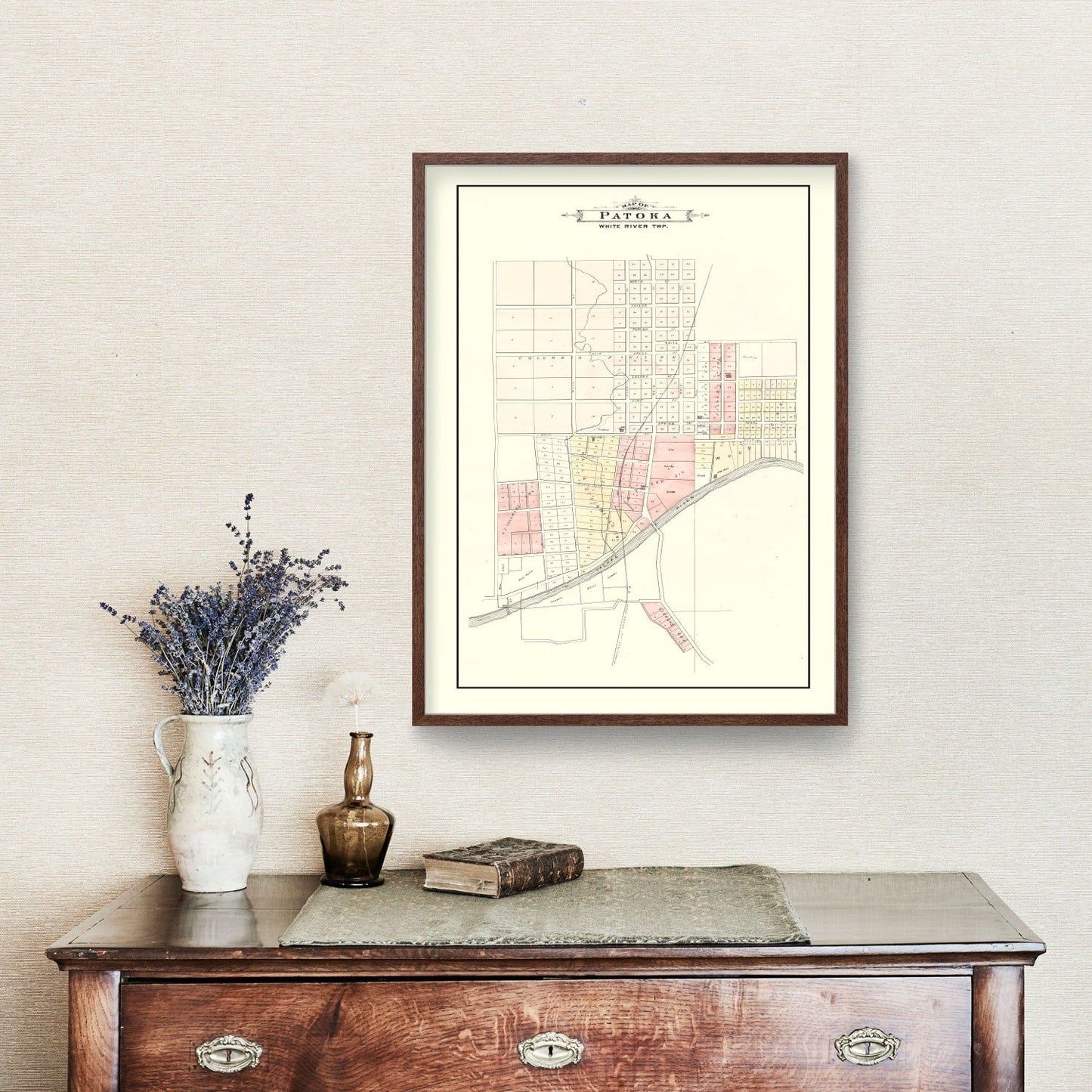 Vintage Map of Patoka, Indiana, 1899