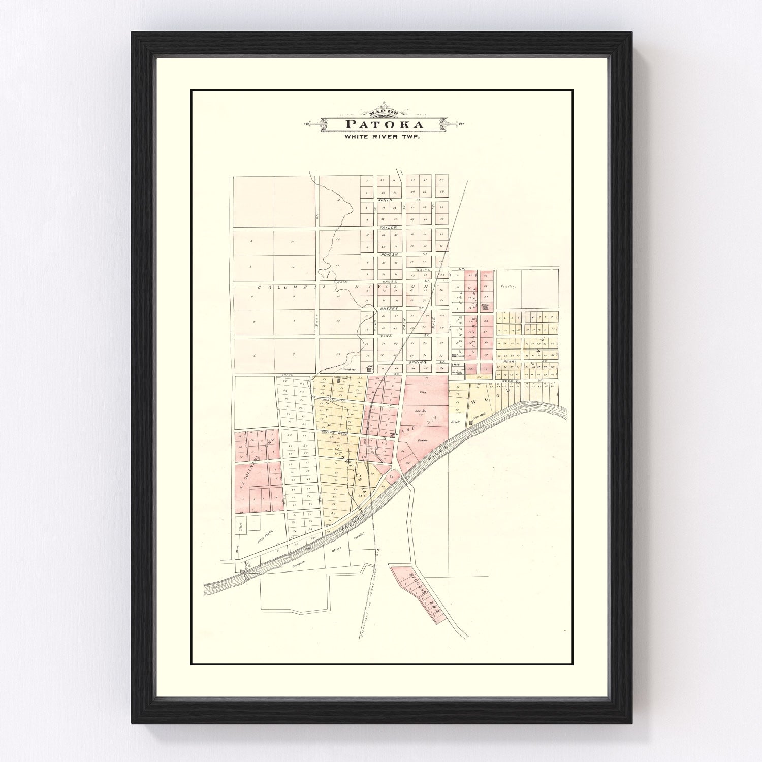 Vintage map of Patoka, Indiana, 1899
