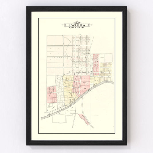 Vintage map of Patoka, Indiana, 1899
