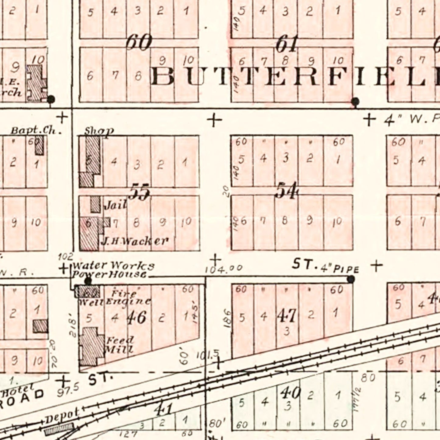 Vintage Map of Wilton, Iowa, 1899