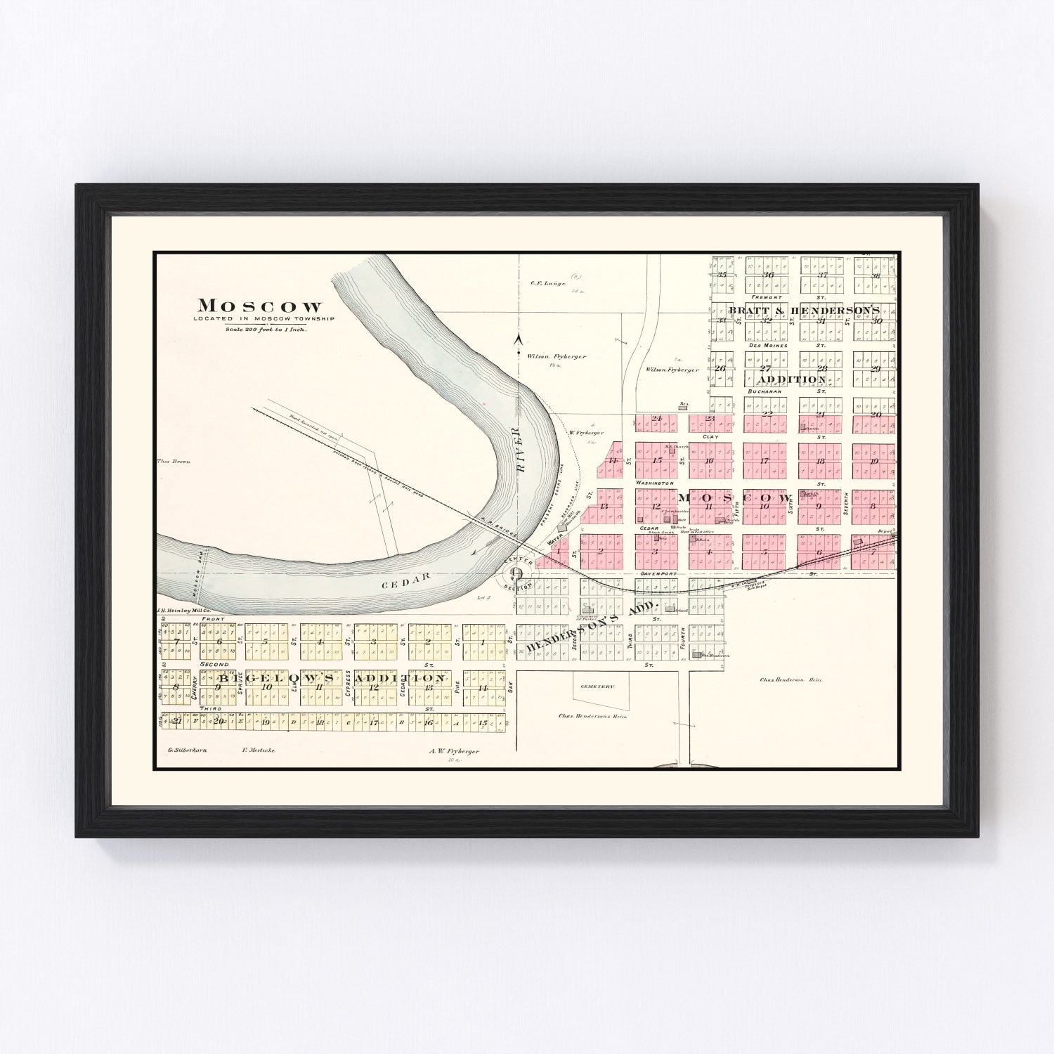 vintage map of Moscow, Iowa, 1899