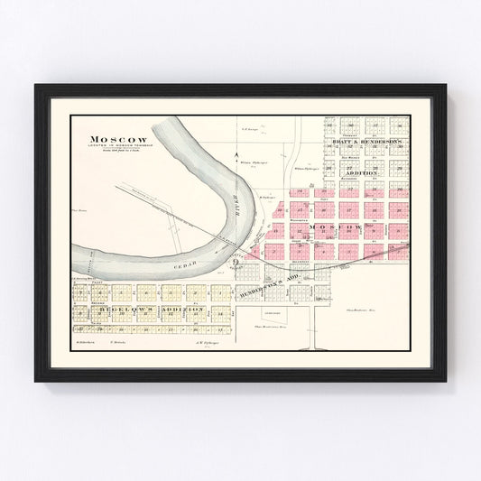 vintage map of Moscow, Iowa, 1899