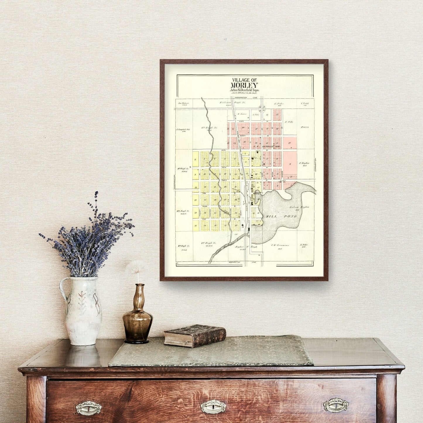 Vintage Map of Morley, Michigan, 1900