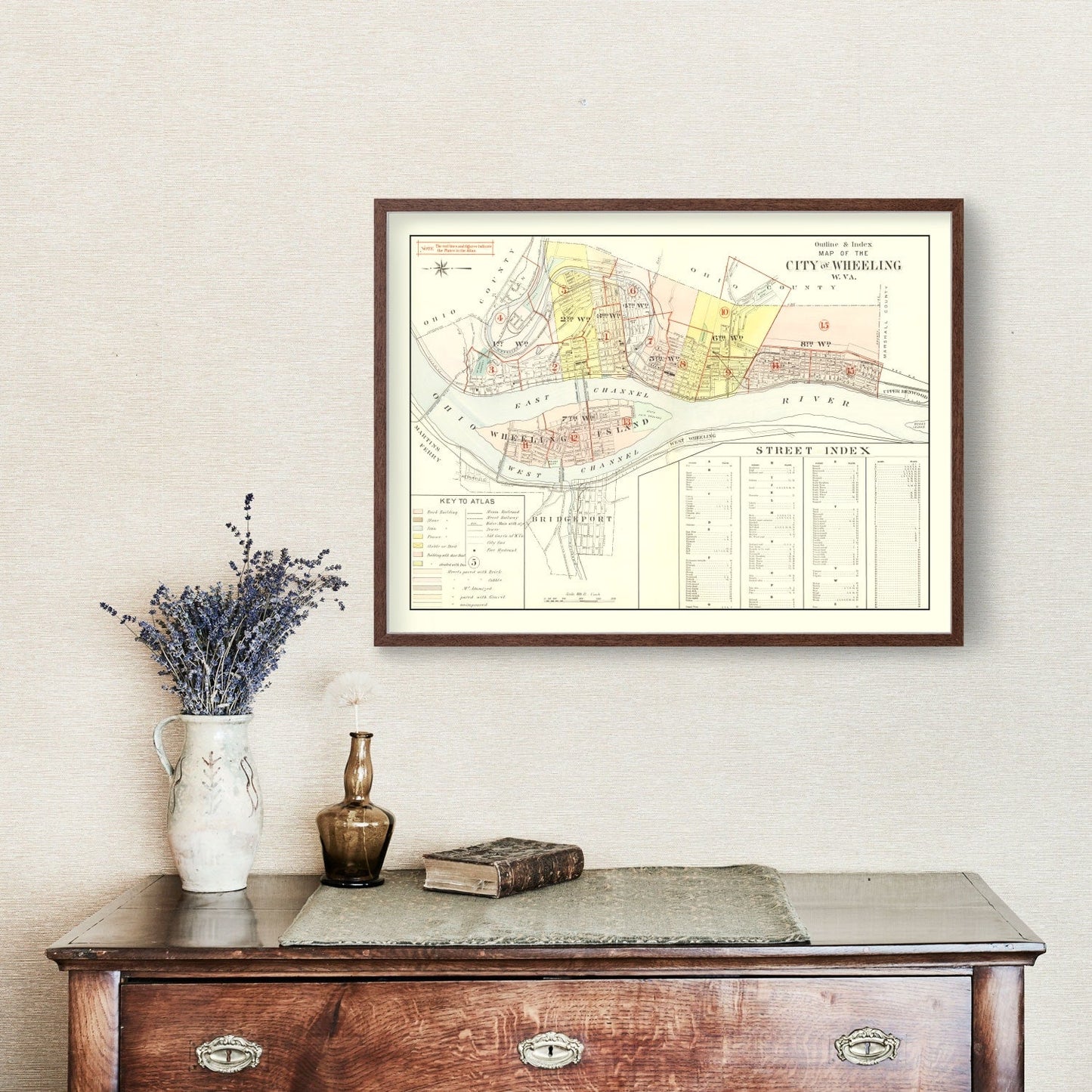 Vintage Map of Wheeling, West Virginia 1901