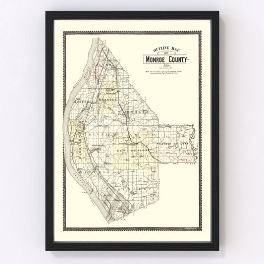 Vintage map of Monroe County, Illinois, 1901