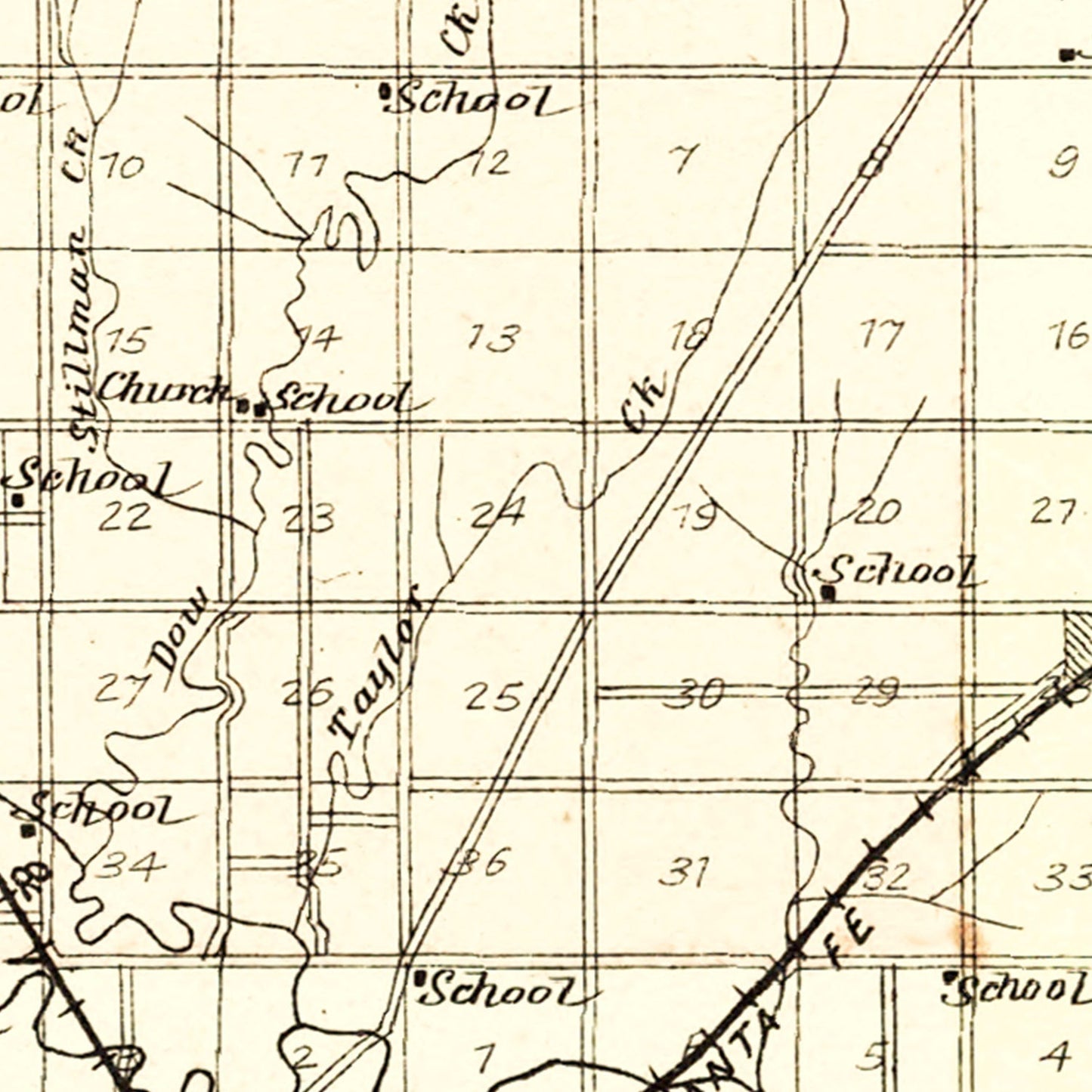 Vintage Map of Lyon County, Kansas, 1901