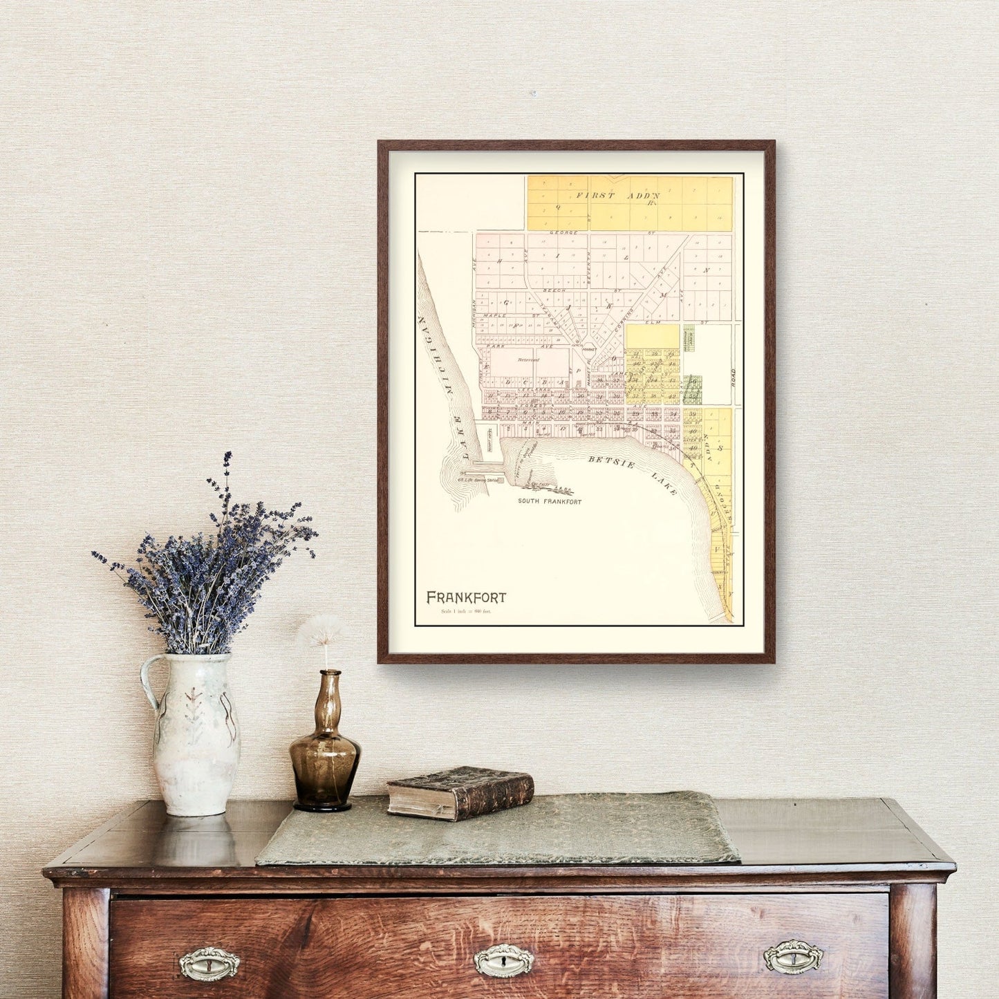 Vintage Map of Frankfort, Michigan, 1901
