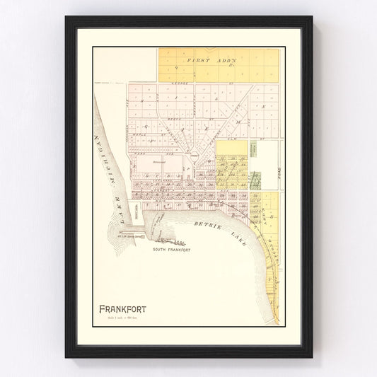 vintage map of Frankfort, Michigan, 1901
