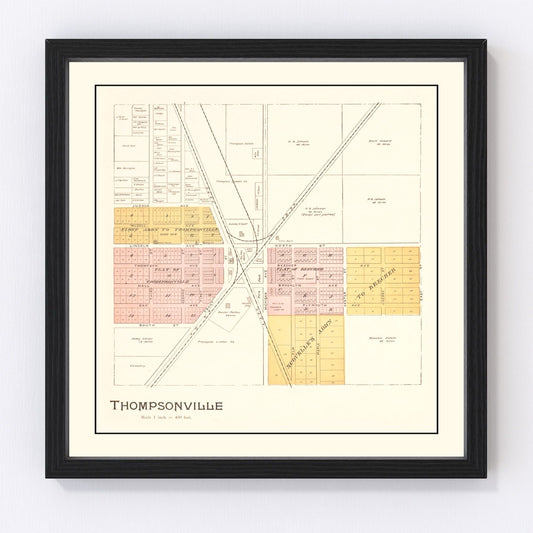 vintage map of Thompsonville, Michigan, 1901