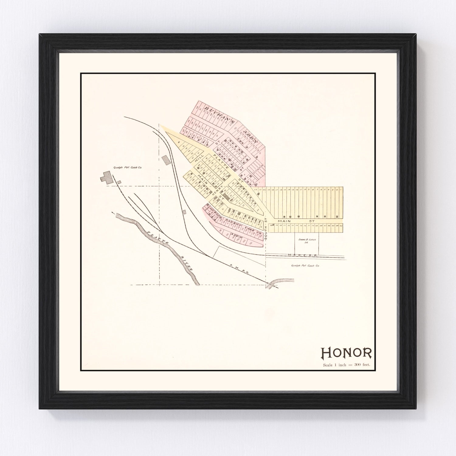 Vintage map of Honor, Benzie County, Michigan, 1901